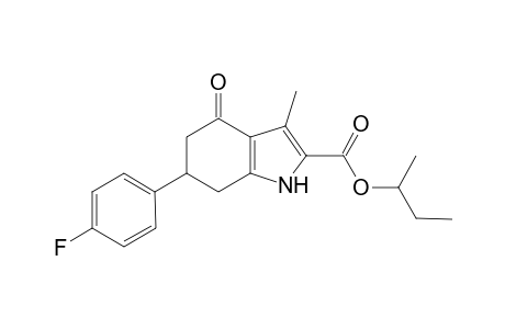 1H-Indole-2-carboxylic acid, 6-(4-fluorophenyl)-3-methyl-4-oxo-4,5,6,7-tetrahydro-, sec-butyl ester