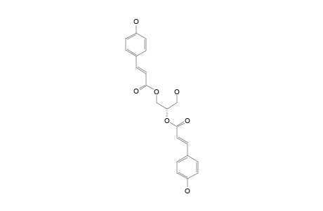 SMIGLYCEROL;1,2-O-DI-TRANS-PARA-COUMAROYL-GLYCEROL;[(2E),(2'E)]-[(S)-3-HYDROXYPROPANE-1,2-DIYL]-BIS-[3-(4-HYDROXYPHENYL)-ACRYLATE]