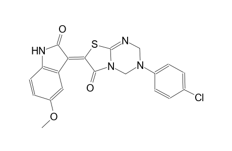 (7Z)-3-(4-chlorophenyl)-7-(5-methoxy-2-oxo-1,2-dihydro-3H-indol-3-ylidene)-3,4-dihydro-2H-[1,3]thiazolo[3,2-a][1,3,5]triazin-6(7H)-one