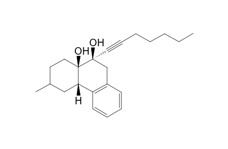(4a.beta.,10.alpha.,10a.beta.)-(+-)-1,2,3,4,4a,9,10,10a-octahydro-10,10a-dihydroxy-10-(1-heptynyl)-3-methylphenanthrene