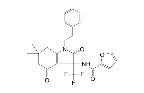 N-[6,6-dimethyl-2,4-dioxo-1-(2-phenylethyl)-3-(trifluoromethyl)-2,3,4,5,6,7-hexahydro-1H-indol-3-yl]-2-furamide