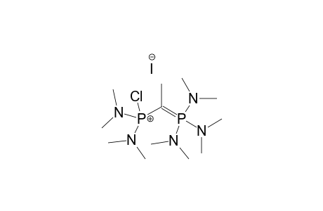 CHLORO-BIS-(DIMETHYLAMINO)-(1-[TRIS-(DIMETHYLAMINO)-PHOSPHORANYLIDENE]-ETHYL)-PHOSPHONIUM-IODIDE