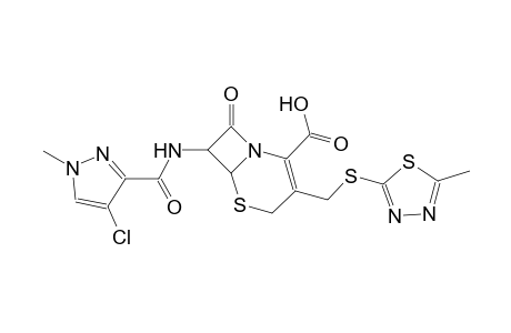 7-{[(4-chloro-1-methyl-1H-pyrazol-3-yl)carbonyl]amino}-3-{[(5-methyl-1,3,4-thiadiazol-2-yl)sulfanyl]methyl}-8-oxo-5-thia-1-azabicyclo[4.2.0]oct-2-ene-2-carboxylic acid