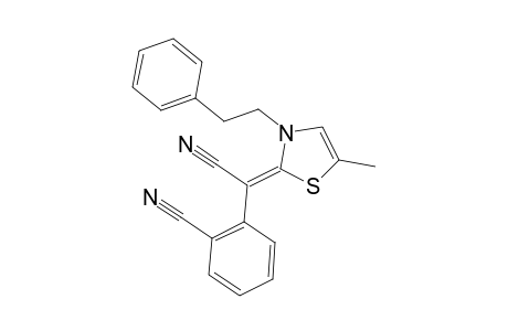 2-(2-CYANOPHENYL)-2-(5-METHYL-2-PHENETHYLTHIAZOLIN-2-YLIDENE)-ACETONITRILE