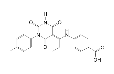 4-{[(1E)-1-(1-(4-methylphenyl)-2,4,6-trioxotetrahydro-5(2H)-pyrimidinylidene)propyl]amino}benzoic acid