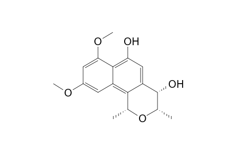 4,6-Dihydroxy-3,4-dihydro-7,9-dimethoxy-1,3-dimethylnaphtho[1,2-c]pyran