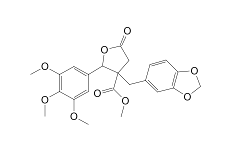 Methyl 3-(benzo[d][1,3]dioxol-5-ylmethyl)-5-oxo-2-(3,4,5-trimethoxyphenyl)tetrahydrofuran-3-carboxylate