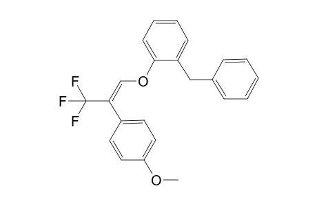 1-Benzyl-2-[(E)-3,3,3-trifluoro-2-(4-methoxyphenyl)prop-1-enoxy]benzene