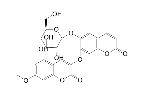 3-{[6'-(.beta.-D-Glucopyranosyl)oxy-2'-oxo-2H-1-benzopyran-7'-yl]oxy}-7-methoxy-2H-1-benzopyran-2-one