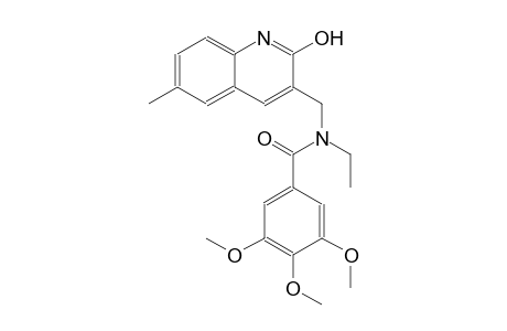 N-ethyl-N-[(2-hydroxy-6-methyl-3-quinolinyl)methyl]-3,4,5-trimethoxybenzamide