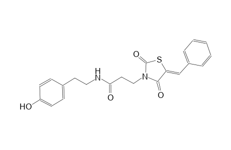 3-[(5Z)-5-benzylidene-2,4-dioxo-1,3-thiazolidin-3-yl]-N-[2-(4-hydroxyphenyl)ethyl]propanamide