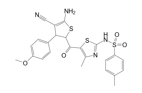 N-(5-(5-Amino-4-cyano-3-(4-methoxyphenyl)-2,3-dihydrothiophene-2-carbonyl)-4-methylthiazol-2-yl)-4-methylbenzenesulfonamide