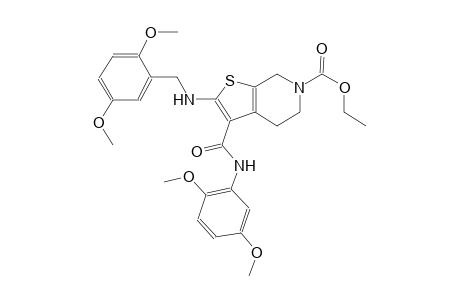 thieno[2,3-c]pyridine-6(5H)-carboxylic acid, 3-[[(2,5-dimethoxyphenyl)amino]carbonyl]-2-[[(2,5-dimethoxyphenyl)methyl]amino]-4,7-dihydro-, ethyl ester