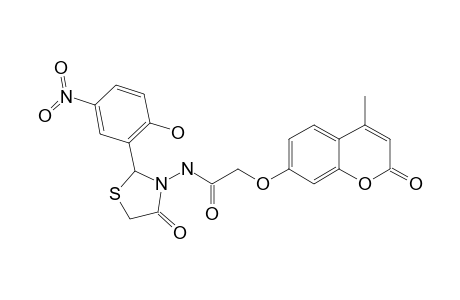 N-[2-(2-HYDROXY-5-NITROPHENYL)-4-OXOTHIAZOLIDIN-3-YL]-2-(4-METHYL-2-OXO-2H-CHROMEN-7-YLOXY)-ACETAMIDE