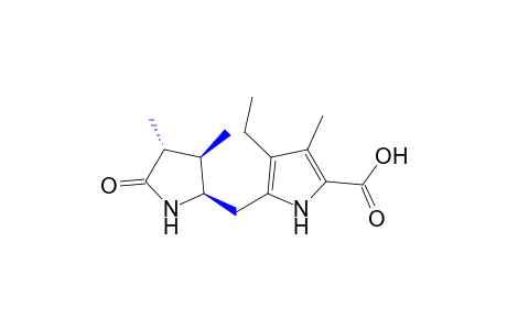 5-[(cis-3,trans-4-dimethyl-5-oxopyrrolidin-2-yl)methyl]-4-ethyl-3-methyl-2-pyrrolecarboxylic acid