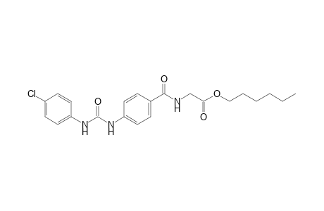 p-[3-(p-chlorophenyl)ureido]hippuric acid, hexyl ester