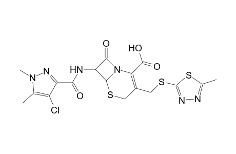 7-{[(4-chloro-1,5-dimethyl-1H-pyrazol-3-yl)carbonyl]amino}-3-{[(5-methyl-1,3,4-thiadiazol-2-yl)sulfanyl]methyl}-8-oxo-5-thia-1-azabicyclo[4.2.0]oct-2-ene-2-carboxylic acid