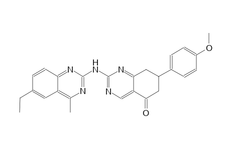 2-[(6-ethyl-4-methyl-2-quinazolinyl)amino]-7-(4-methoxyphenyl)-7,8-dihydro-5(6H)-quinazolinone