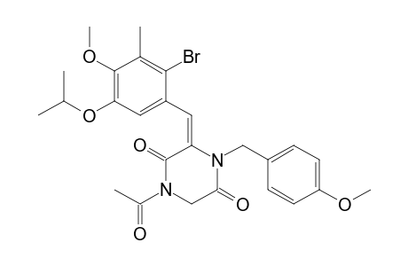 1-Acetyl-3-(2-bromo-5-isopropoxy-4-methoxy-3-methylphenylmethylene)-4-(4-methoxyphenylmethyl)-2,5-piperazinedione