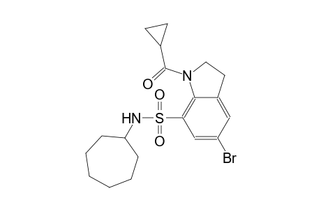 1H-indole-7-sulfonamide, 5-bromo-N-cycloheptyl-1-(cyclopropylcarbonyl)-2,3-dihydro-