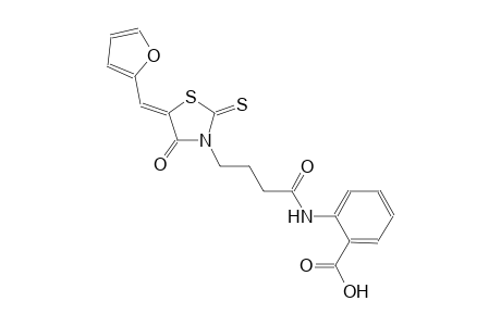 2-({4-[(5Z)-5-(2-furylmethylene)-4-oxo-2-thioxo-1,3-thiazolidin-3-yl]butanoyl}amino)benzoic acid