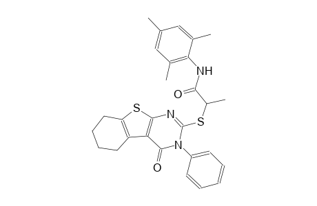 2-[(4-keto-3-phenyl-5,6,7,8-tetrahydrobenzothiopheno[2,3-d]pyrimidin-2-yl)thio]-N-mesityl-propionamide