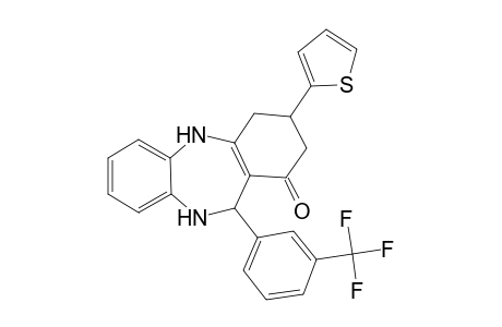 9-(2-Thienyl)-6-[3-(trifluoromethyl)phenyl]-5,6,8,9,10,11-hexahydrobenzo[b][1,4]benzodiazepin-7-one