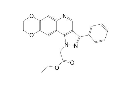 ethyl (3-phenyl-8,9-dihydro-1H-[1,4]dioxino[2,3-g]pyrazolo[4,3-c]quinolin-1-yl)acetate