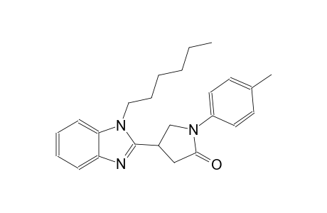 4-(1-hexyl-1H-benzimidazol-2-yl)-1-(4-methylphenyl)-2-pyrrolidinone
