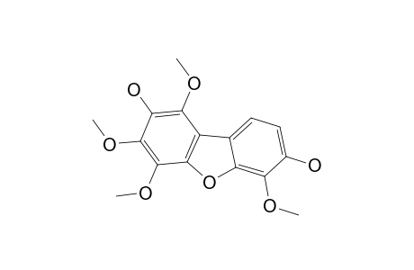 7-HYDROXY-6-METHOXY-ALPHA-PYRUFURAN;2,7-DIHYDROXY-1,3,4,6-TETRAMETHOXYDIBENZOFURAN