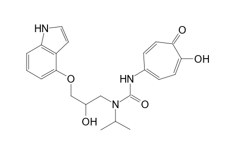 N-[2-Hydroxy-3-(4-1H-indolyloxy)propyl]-N-(2-propyl)-N'-(5-tropolonyl)urea