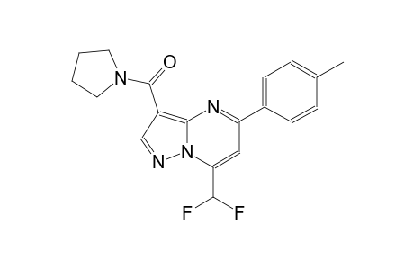 7-(difluoromethyl)-5-(4-methylphenyl)-3-(1-pyrrolidinylcarbonyl)pyrazolo[1,5-a]pyrimidine