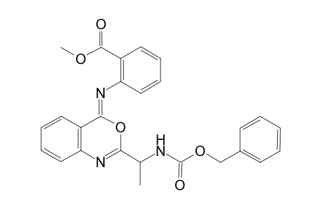 N-{2-[1-N-(Benzyloxycarbonyl)aminoethyl]-4H-3,1-benzoxazin-4-ylidene}benzoic acid methyl ester
