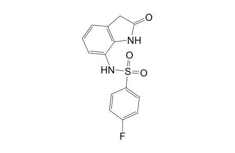 4-Fluoranyl-N-(2-oxidanylidene-1,3-dihydroindol-7-yl)benzenesulfonamide
