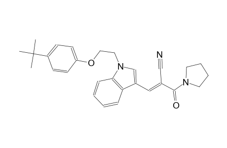 (2E)-3-{1-[2-(4-tert-butylphenoxy)ethyl]-1H-indol-3-yl}-2-(1-pyrrolidinylcarbonyl)-2-propenenitrile