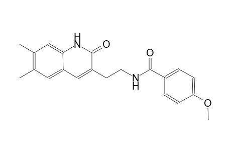 N-[2-(6,7-dimethyl-2-oxo-1,2-dihydro-3-quinolinyl)ethyl]-4-methoxybenzamide