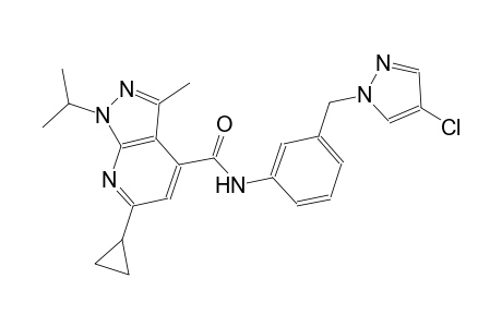 N-{3-[(4-chloro-1H-pyrazol-1-yl)methyl]phenyl}-6-cyclopropyl-1-isopropyl-3-methyl-1H-pyrazolo[3,4-b]pyridine-4-carboxamide