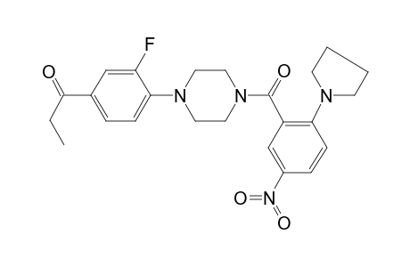 1-[3-fluoranyl-4-[4-(5-nitro-2-pyrrolidin-1-yl-phenyl)carbonylpiperazin-1-yl]phenyl]propan-1-one