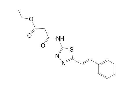 Propanoic acid, 3-oxo-3-[[5-[2-phenylethenyl]-1,3,4-thiadiazol-2-yl]amino]-, ethyl ester