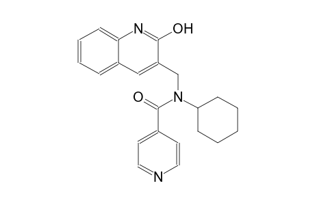 N-cyclohexyl-N-[(2-hydroxy-3-quinolinyl)methyl]isonicotinamide