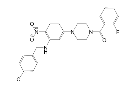 benzenemethanamine, 4-chloro-N-[5-[4-(2-fluorobenzoyl)-1-piperazinyl]-2-nitrophenyl]-
