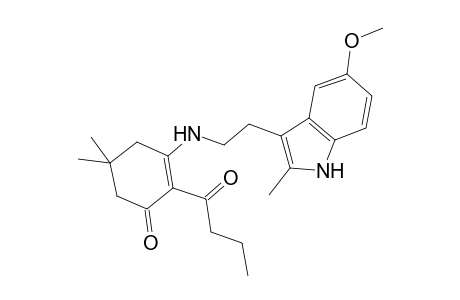 2-Butanoyl-3-[2-(5-methoxy-2-methyl-1H-indol-3-yl)ethylamino]-5,5-dimethyl-cyclohex-2-en-1-one