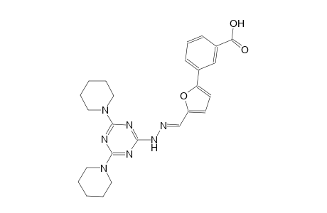 3-[5-((E)-{[4,6-di(1-piperidinyl)-1,3,5-triazin-2-yl]hydrazono}methyl)-2-furyl]benzoic acid