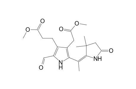 1H-Pyrrole-3-propanoic acid, 5-[1-(3,3-dimethyl-5-oxo-2-pyrrolidinylidene)ethyl]-2-formyl-4-(2-methoxy-2-oxoethyl)-, methyl ester, (E)-