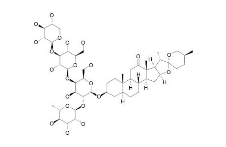 NEOHECOGENIN_3-O-BETA-D-XYLOPYRANOSYL-(1->3)-BETA-D-GLUCOPYRANOSYL-(1->4)-[ALPHA-L-RHAMNOPYRANOSYL-(1->2)]-BETA-D-GALACTOPYRANOSIDE