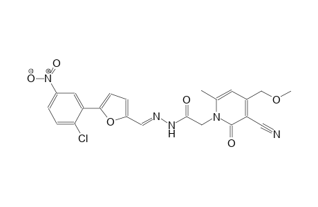 N'-{(E)-[5-(2-chloro-5-nitrophenyl)-2-furyl]methylidene}-2-(3-cyano-4-(methoxymethyl)-6-methyl-2-oxo-1(2H)-pyridinyl)acetohydrazide