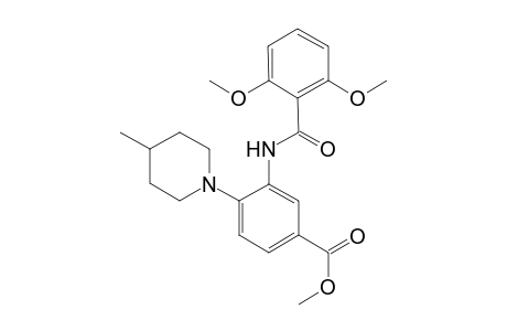 Benzoic acid, 3-[(2,6-dimethoxybenzoyl)amino]-4-(4-methyl-1-piperidinyl)-, methyl ester