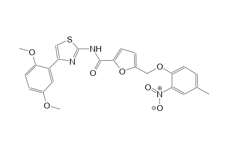N-[4-(2,5-dimethoxyphenyl)-1,3-thiazol-2-yl]-5-[(4-methyl-2-nitrophenoxy)methyl]-2-furamide