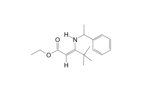 Ethyl 3-[N-1-phenylethyl]amino-4,4-dimethyl-2-pentenoate