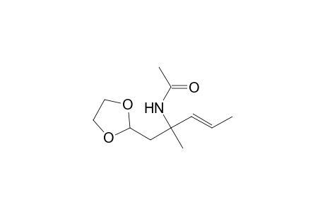 Acetamide, N-[1-(1,3-dioxolan-2-ylmethyl)-1-methyl-2-butenyl]-, (E)-(.+-.)-